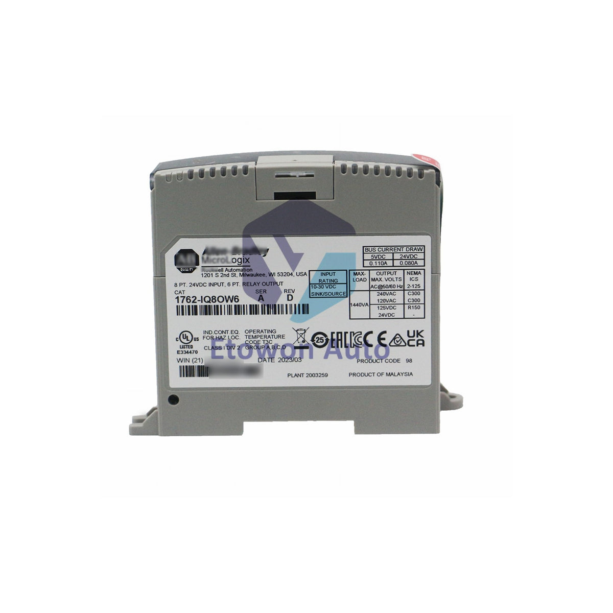 1762-IQ8OW6 Allen-Bradley 8 Input 6 Relay Output Module