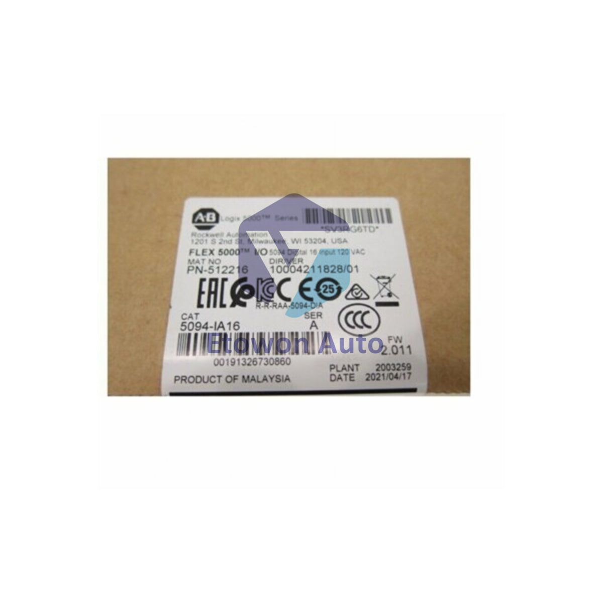 Modulo di ingresso AC a 16 punti FLEX 5000 Allen-Bradley 5094-IA16